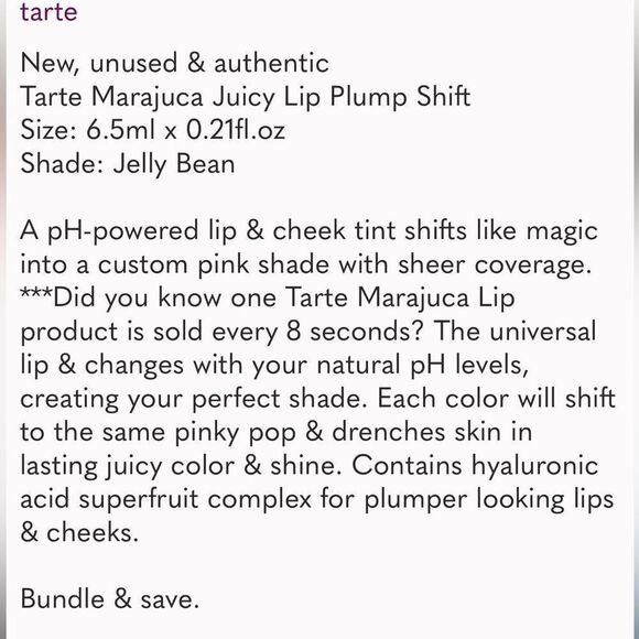 🌻 Tarte Jelly Bean Marajuca Juicy
Lip Plump Shift New FullSz - Picture 3 of 5